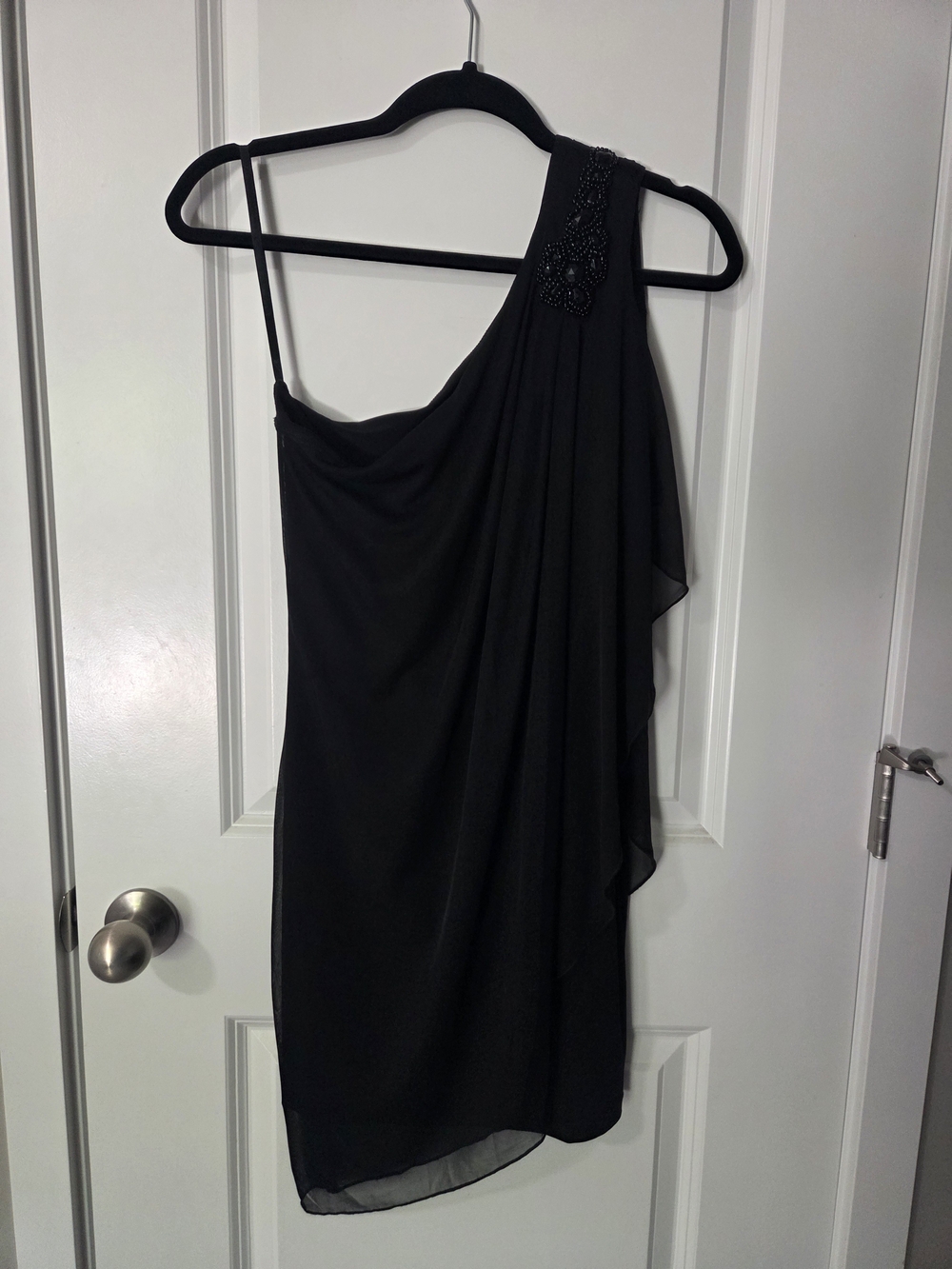 Black One-Shoulder Asymmetrical Dress